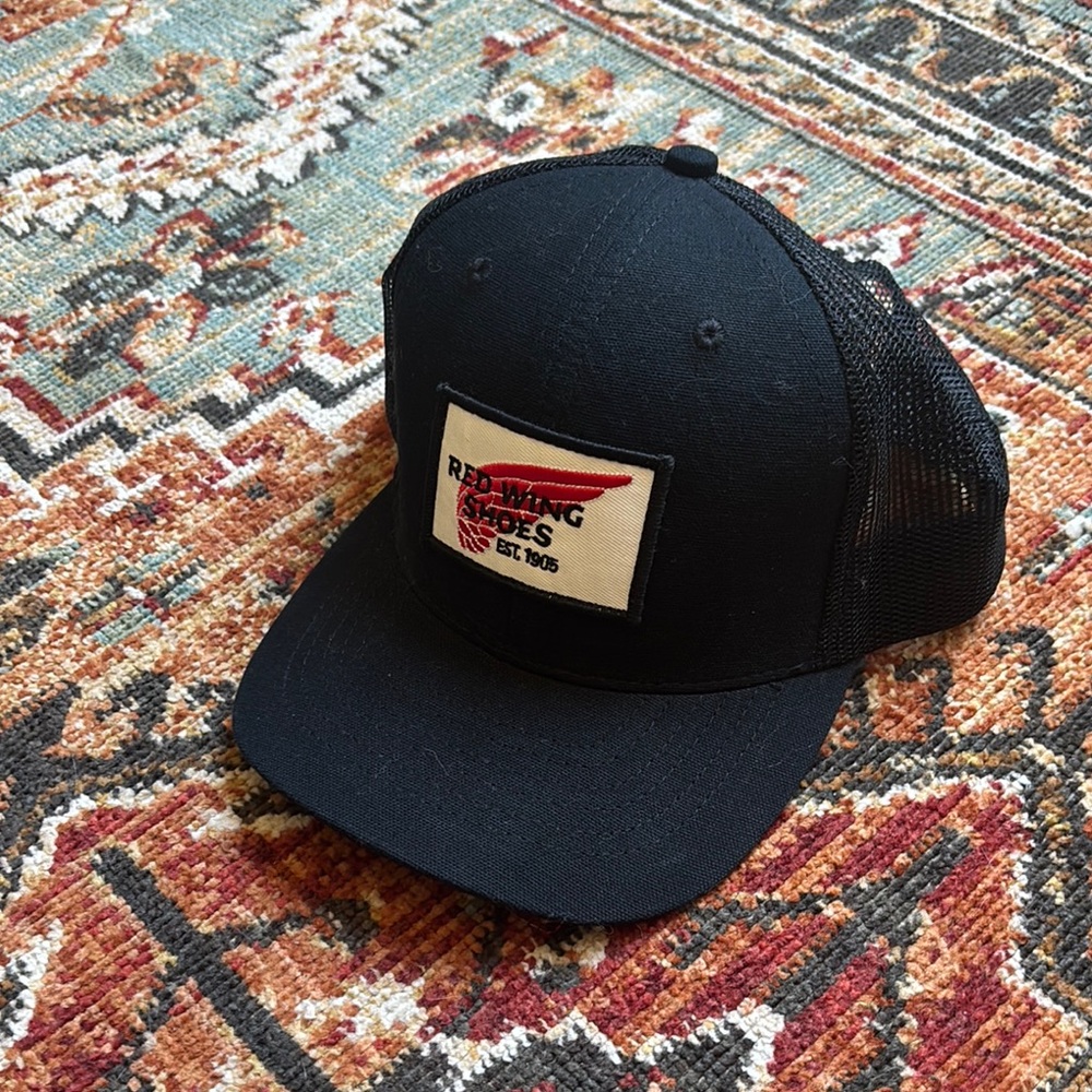 Red Wing Shoes Black Snapback Hat